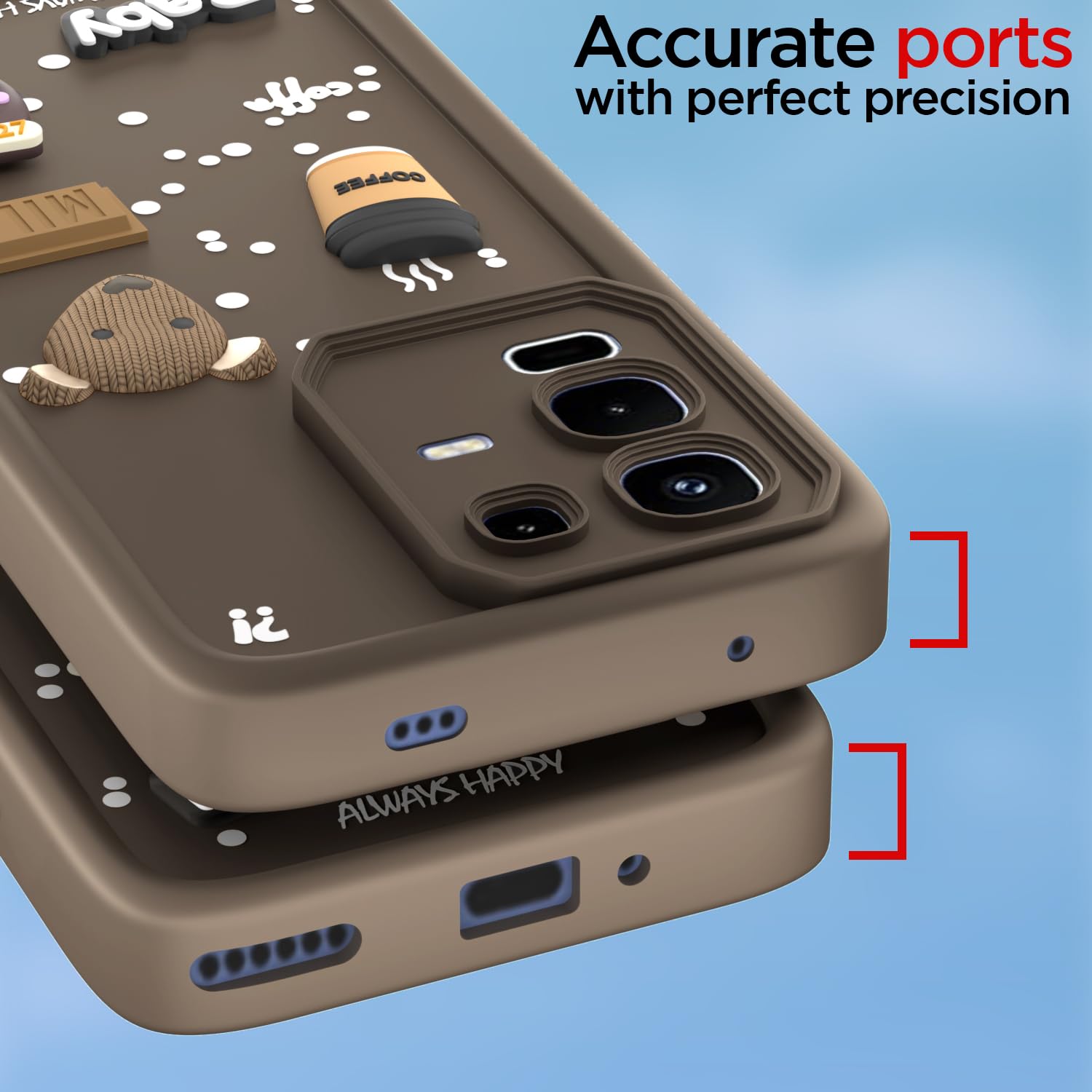 Infinix Note 50s 5G/3D back cover in brown by Pikkme – photo 4