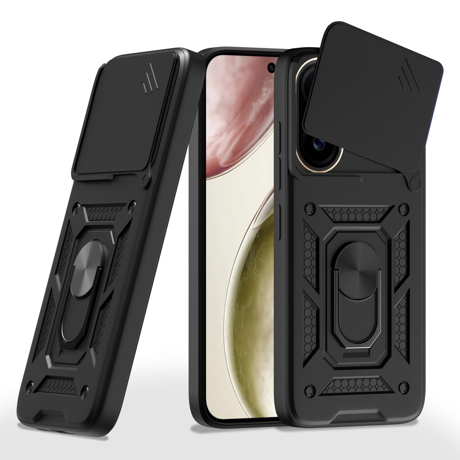 Vivo X200 FE 5G D10 Camera Shield back cover in black by Pikkme