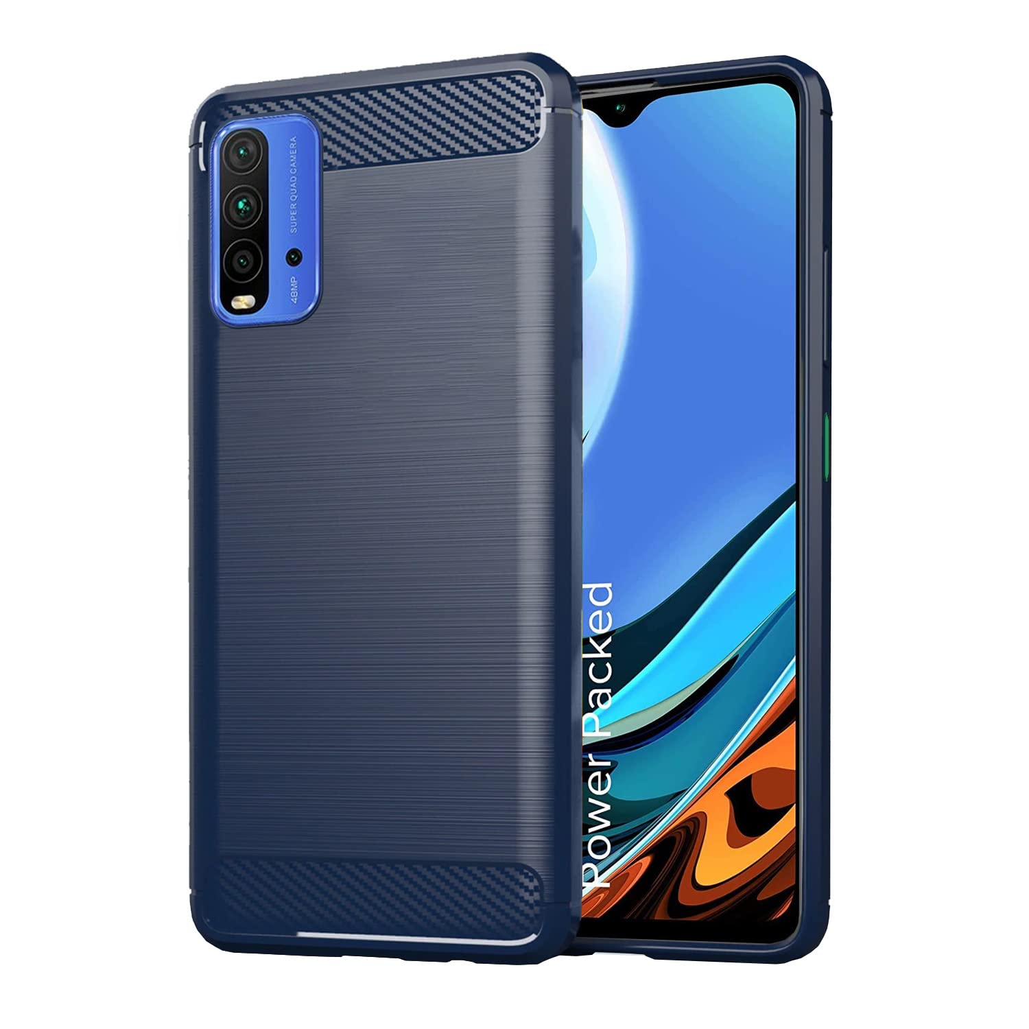 Redmi 9 Power Hybrid back cover in blue by Pikkme
