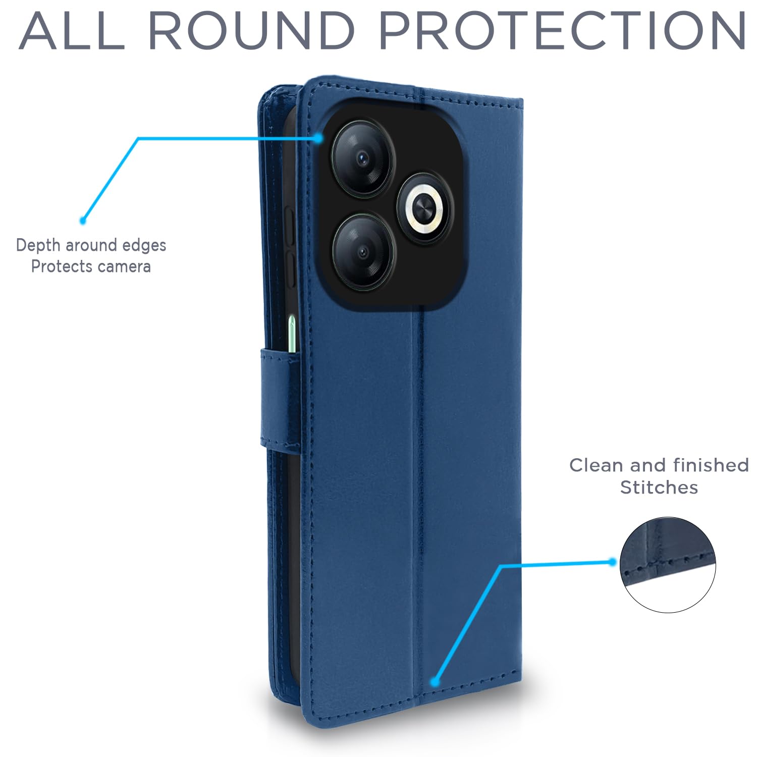 Blue mobile flip cover for Infinix Smart 8 – Pikkme – photo 4