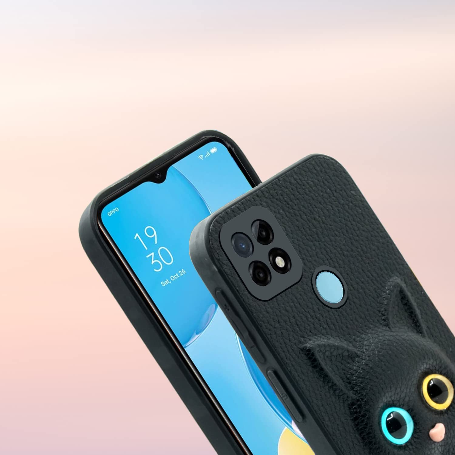 Oppo A15/A15s Cat mobile cover in black by Pikkme – photo 6