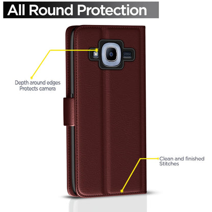 Brown Wallet mobile flip cover for Samsung J2 2016 – Pikkme – photo 4