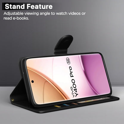 Black Wallet wallet flip cover for Vivo Y400 Pro 5G – Pikkme – photo 3