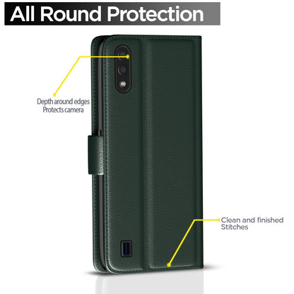 Samsung M01 Wallet flip cover in green by Pikkme – photo 4