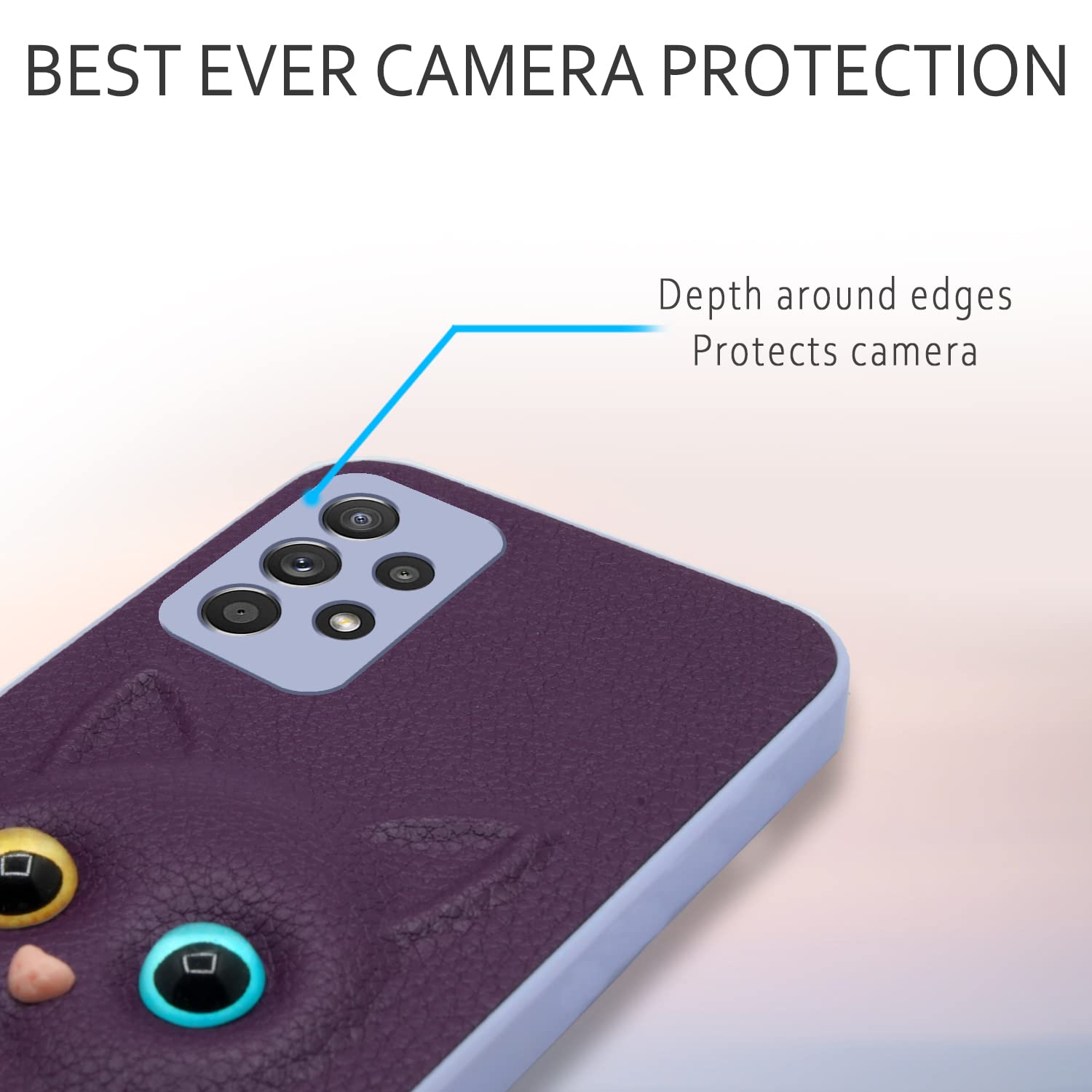 Pikkme Samsung Galaxy M32 5g Kitty Back Cover (Purple)