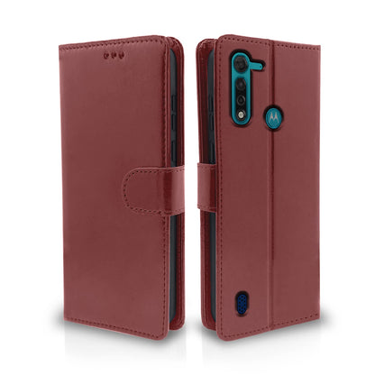 Pikkme brown Magnetic flip cover for Moto G8 Power Lite