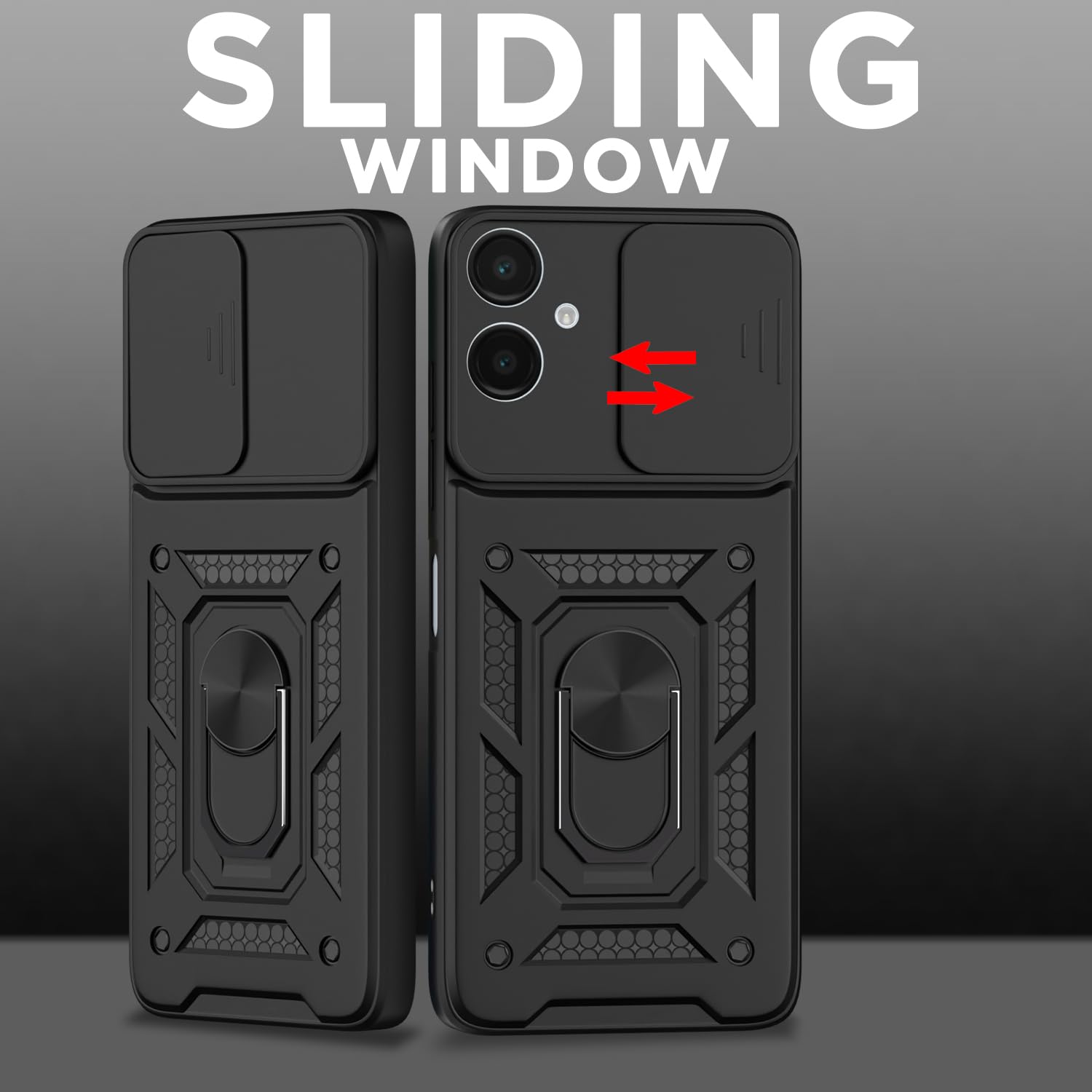 Pikkme Samsung Galaxy F06 5G / M06 5G D10 Tough Armor Back Cover (Black)