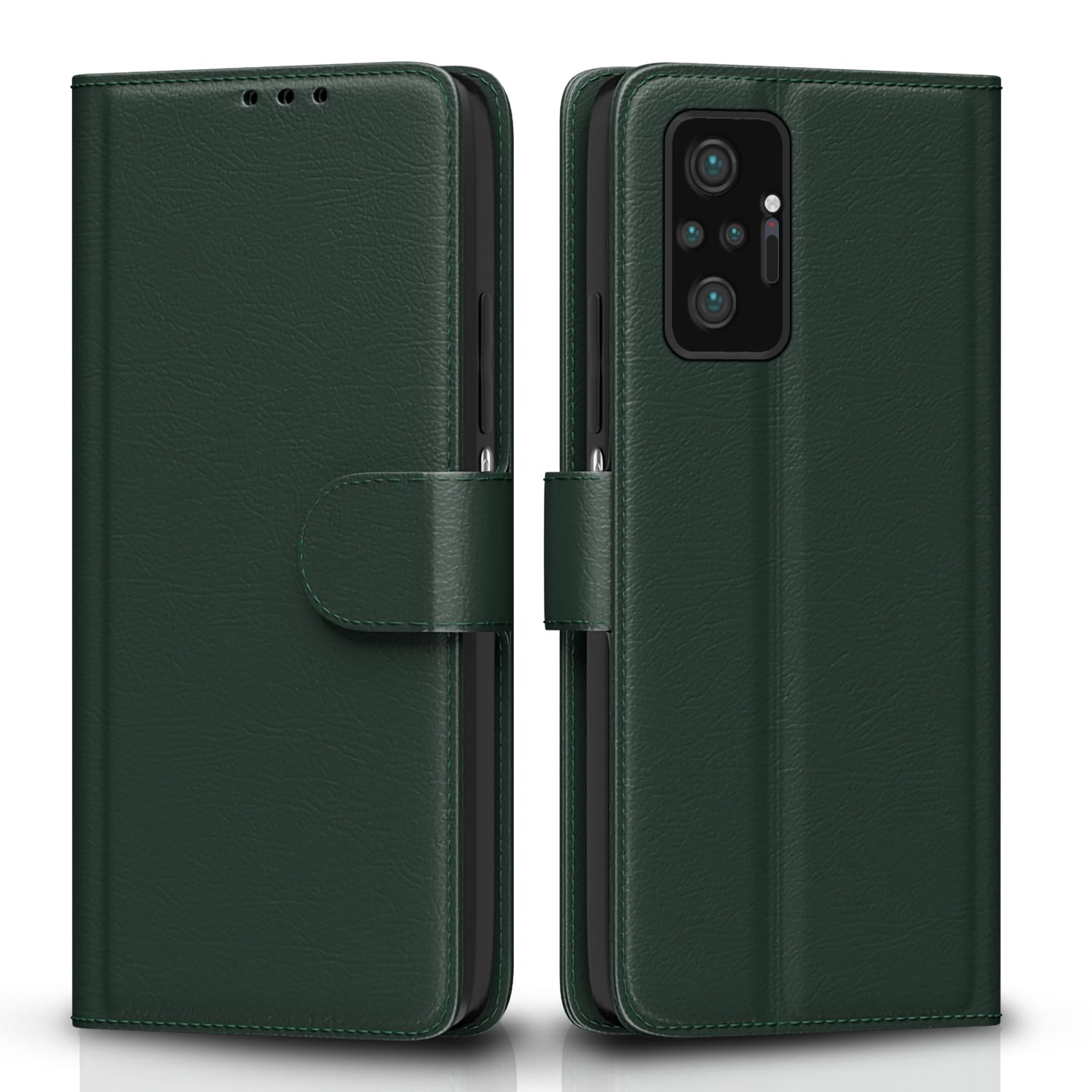 Redmi Note 10 Pro/Note 10 Pro Max wallet flip cover in green by Pikkme