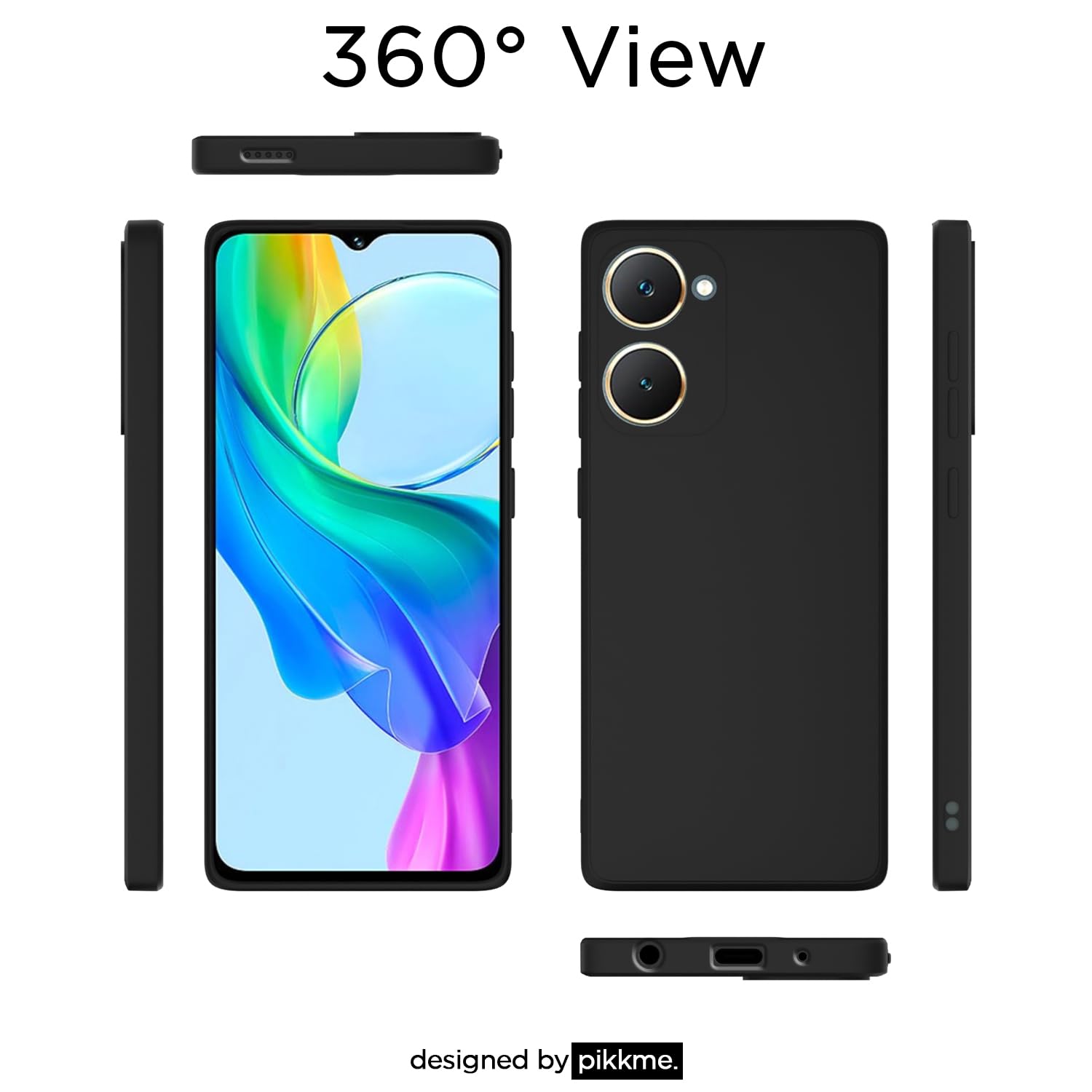 Pikkme black Matte phone cover for Vivo Y03 – photo 3