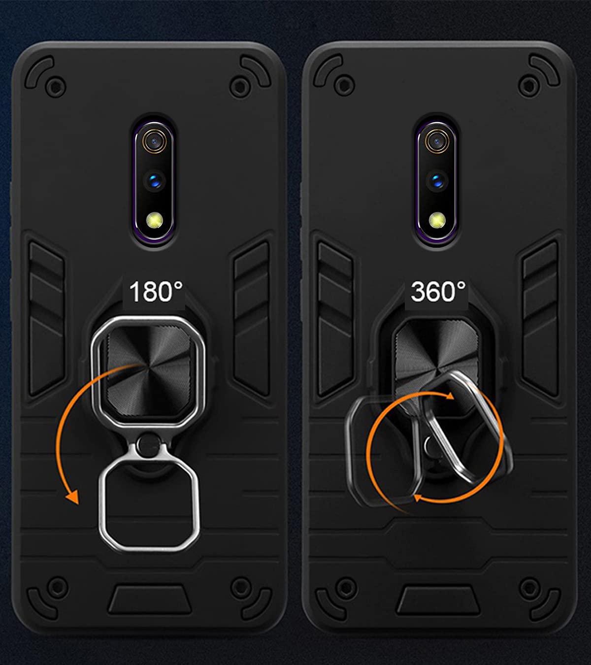 Black D5 Tough Armor mobile back cover for Realme X – Pikkme – photo 3