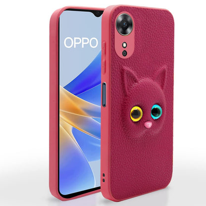 Oppo A17 Cat back cover in pink by Pikkme