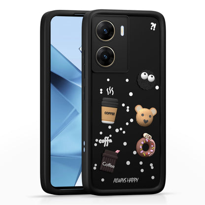 Pikkme  vivov29e5g Cute Fun Cartoon 3D Bear Silicone Back Cover - Black