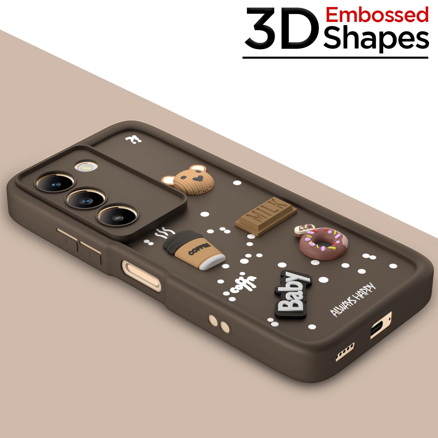 Vivo Y200e/T3 5G Silicone phone cover in brown by Pikkme – photo 3