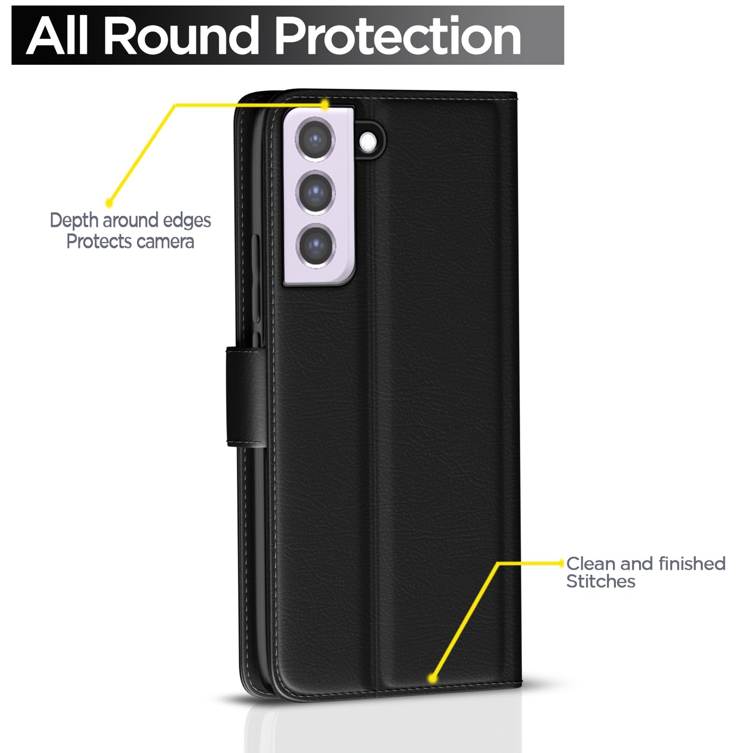 Pikkme black wallet flip cover for Samsung S21 FE 5G – photo 4