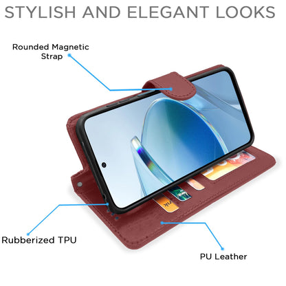 Pikkme brown Wallet wallet flip cover for Redmi 12 4G – photo 3