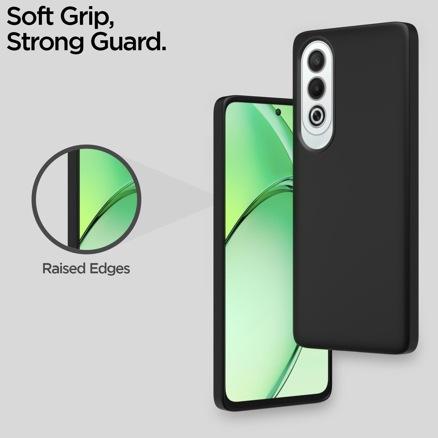 Pikkme  Oppo K12x 5G SideCut Back Cover (Black)