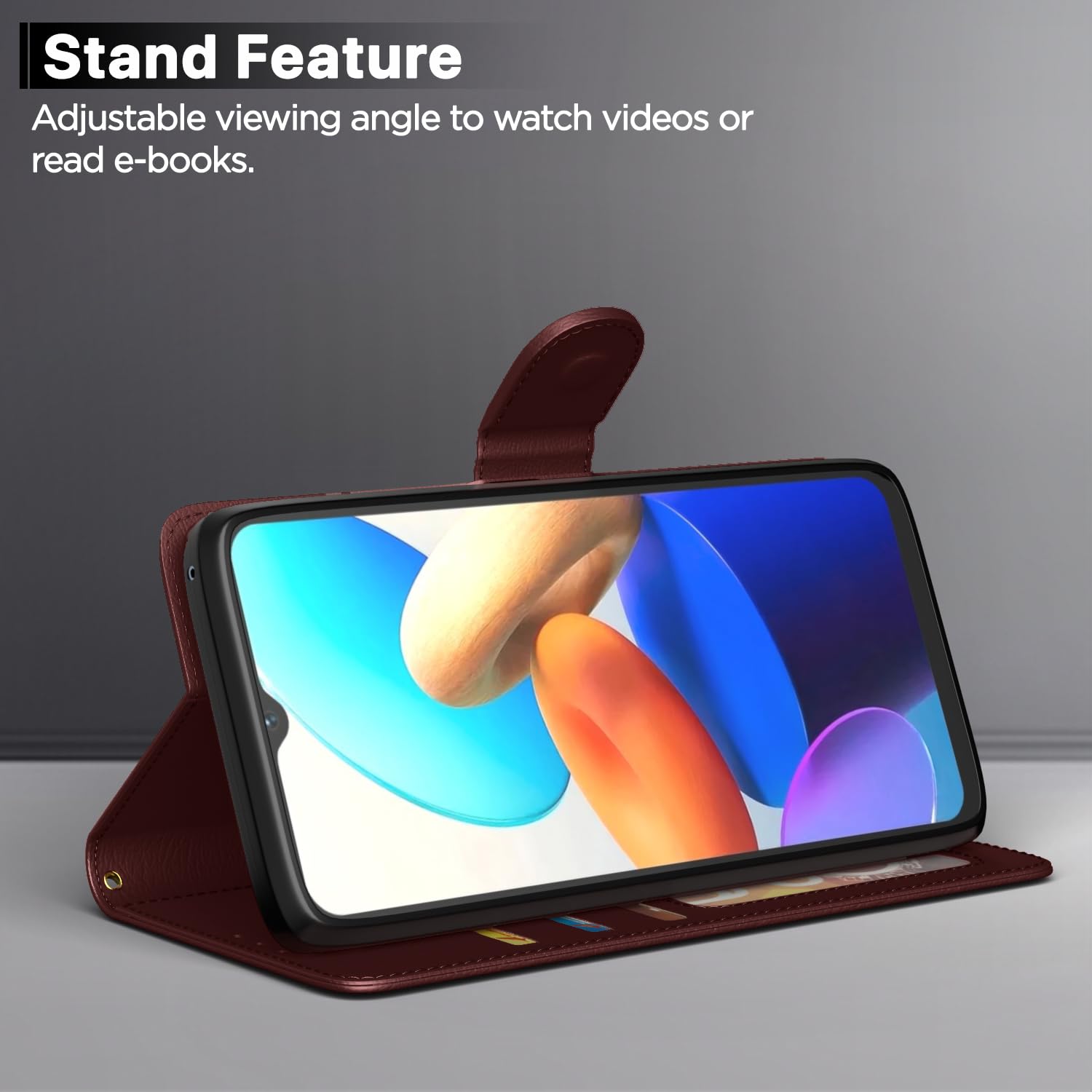 Brown mobile flip cover for Vivo Y35 – Pikkme – photo 3
