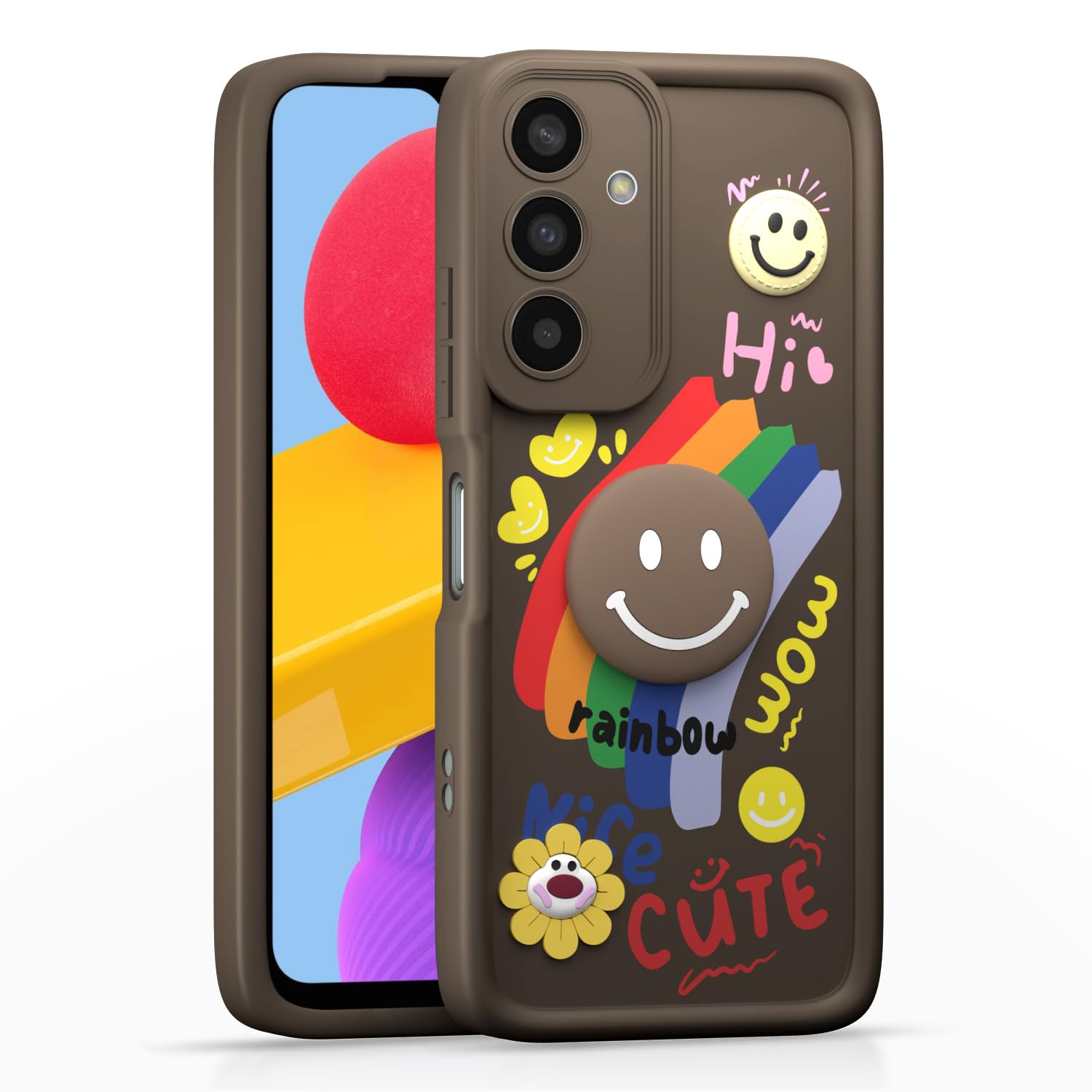 Pikkme brown mobile back cover for Samsung M35 5G