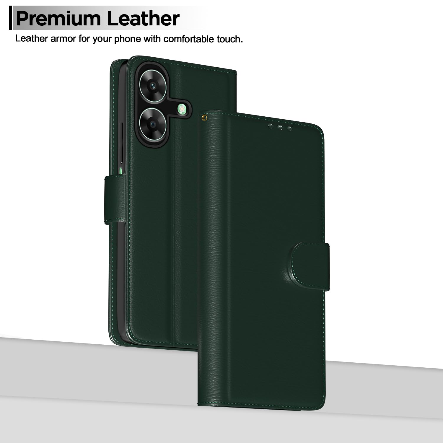 Green Wallet wallet flip cover for Realme C61/Narzo N61 – Pikkme – photo 2