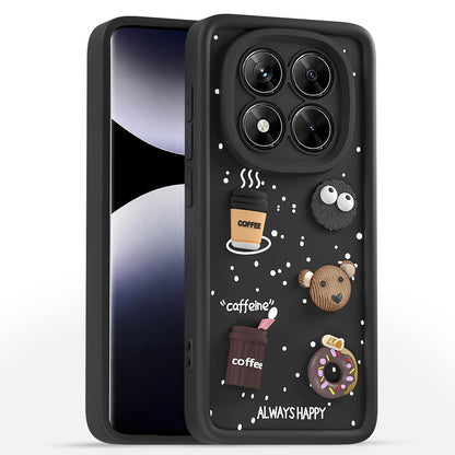 Black Silicone mobile cover for Redmi Note 14 Pro 5G/3D – Pikkme