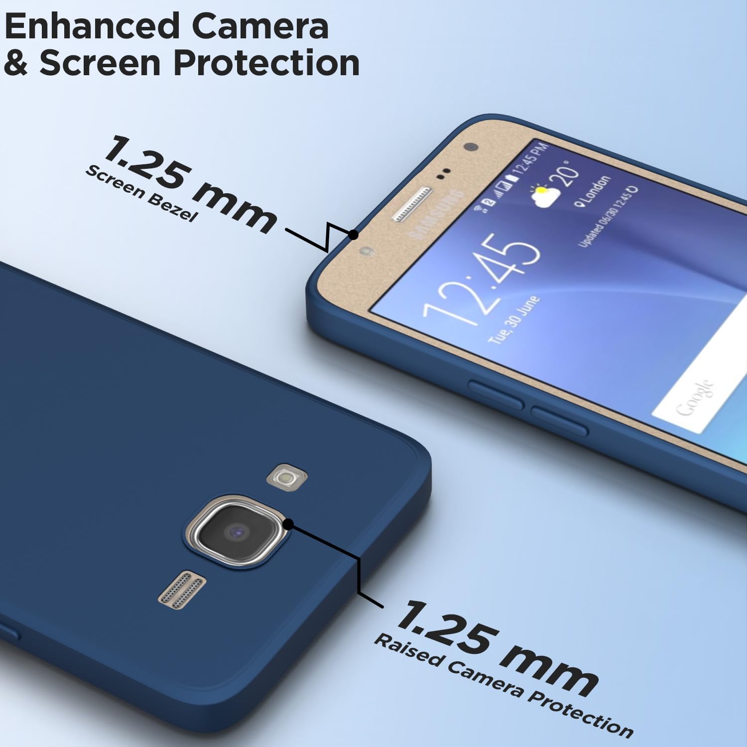 Pikkme Samsung Galaxy J7 2015 / J7 / J7 Nxt Soft Matte Silicone Shockproof Case (Blue)
