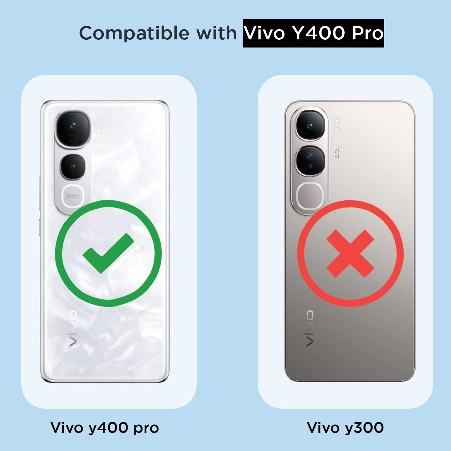 Pikkme Vivo Y400 Pro 5G  PC + TPU Crystal Clear Transparent Back Cover (Transparent)