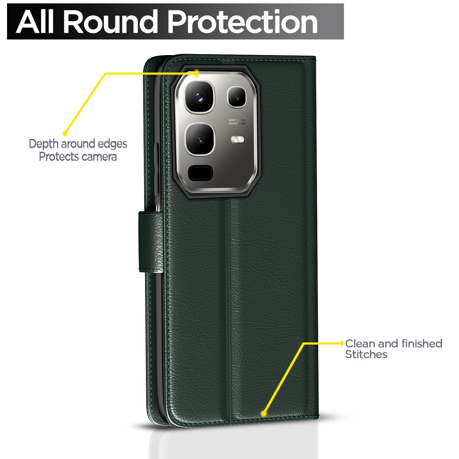 Pikkme Infinix Note 50x 5G green flip cover – photo 4