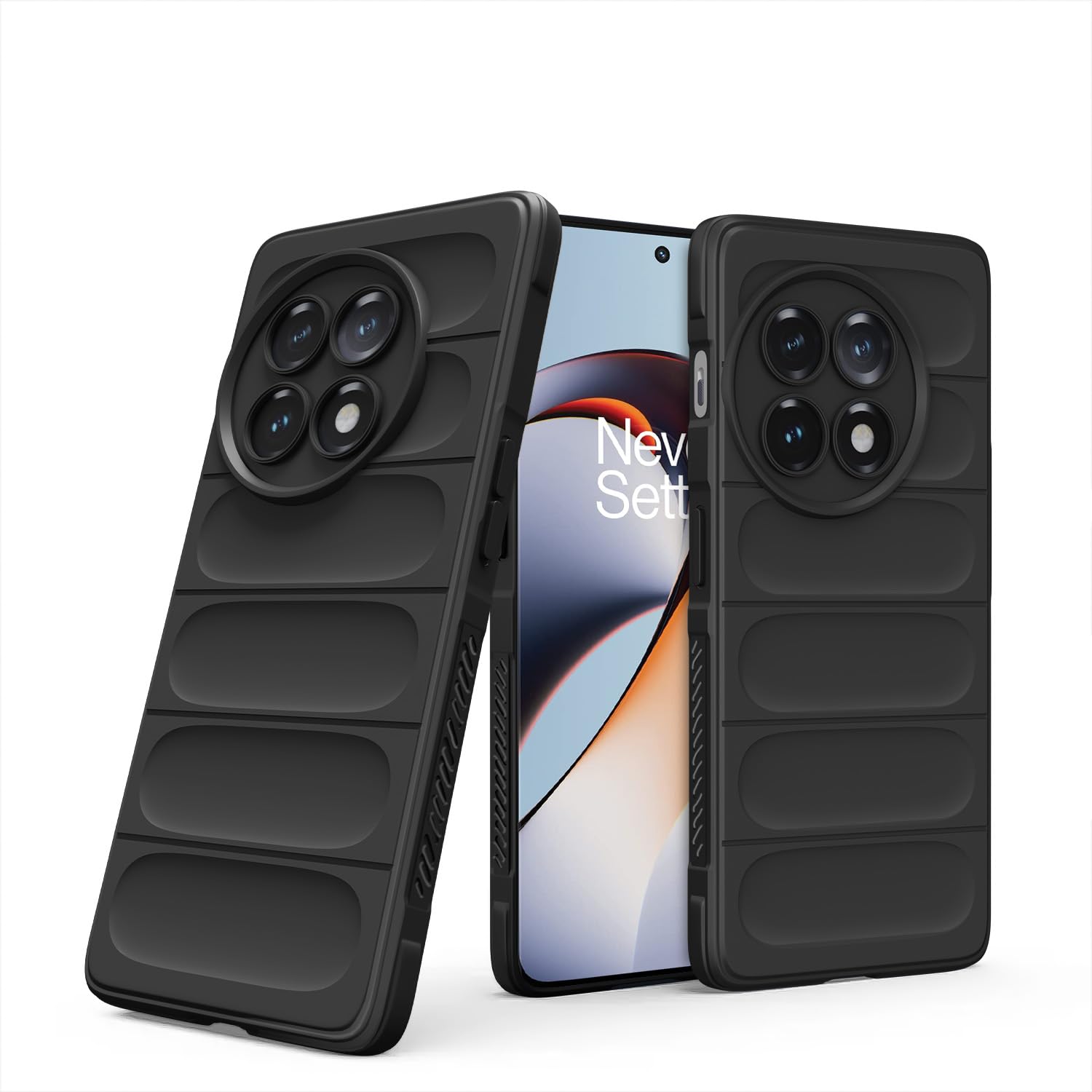 OnePlus 11R 5G Liquid Silicone mobile cover in black by Pikkme