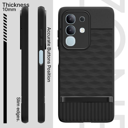 Pikkme Vivo T4x 5G Shockproof Soft Flexible Gencase Back Cover (Black)