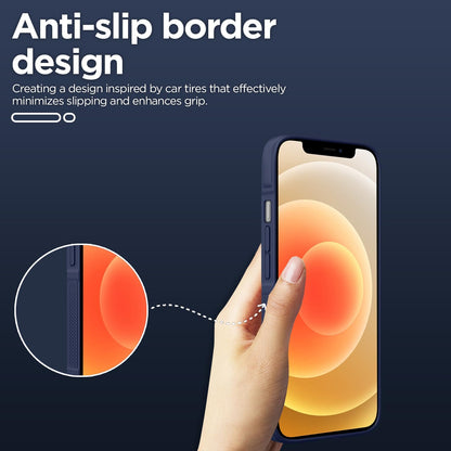 Pikkme iPhone 12 ZigZag Soft matte Liquid Silicone Back Cover (Blue)
