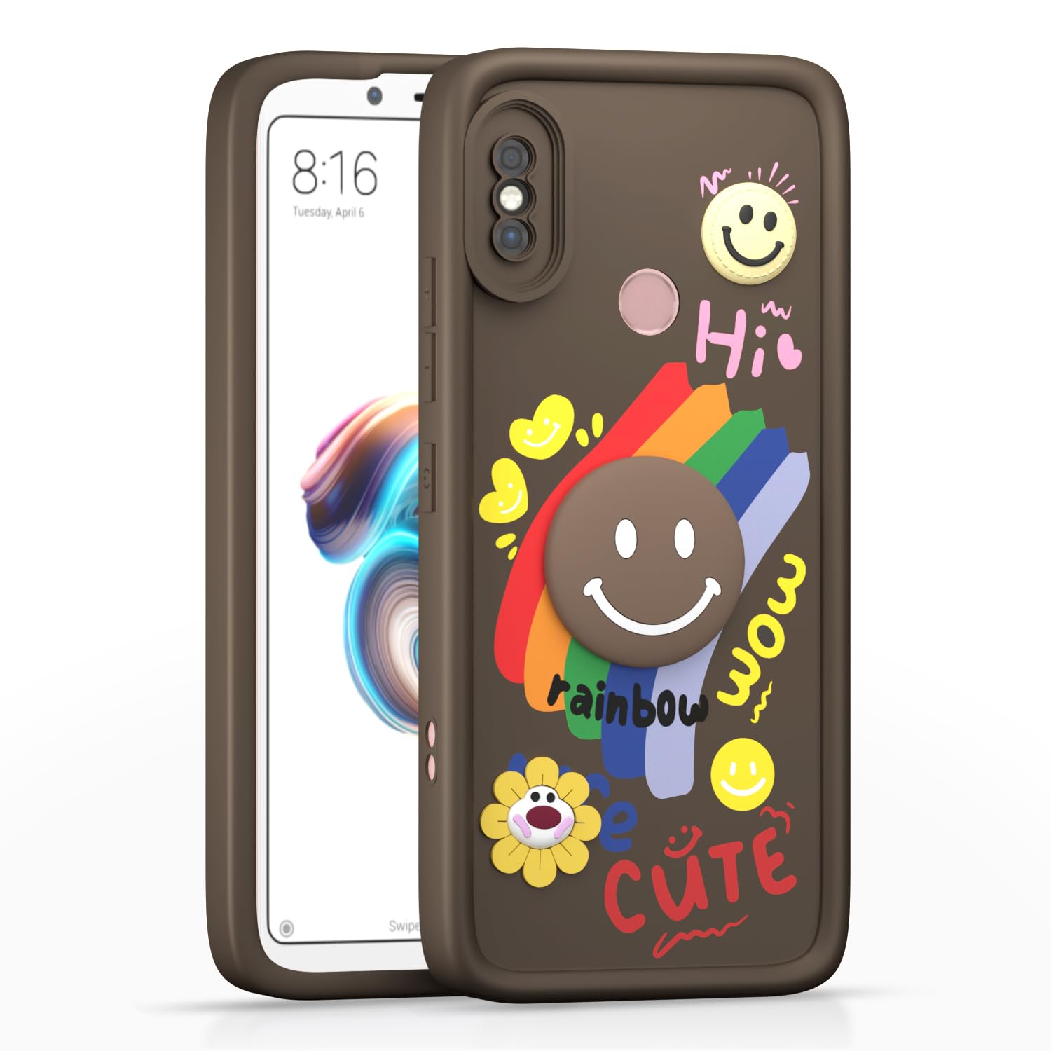Redmi Note 5 Pro back cover in brown by Pikkme
