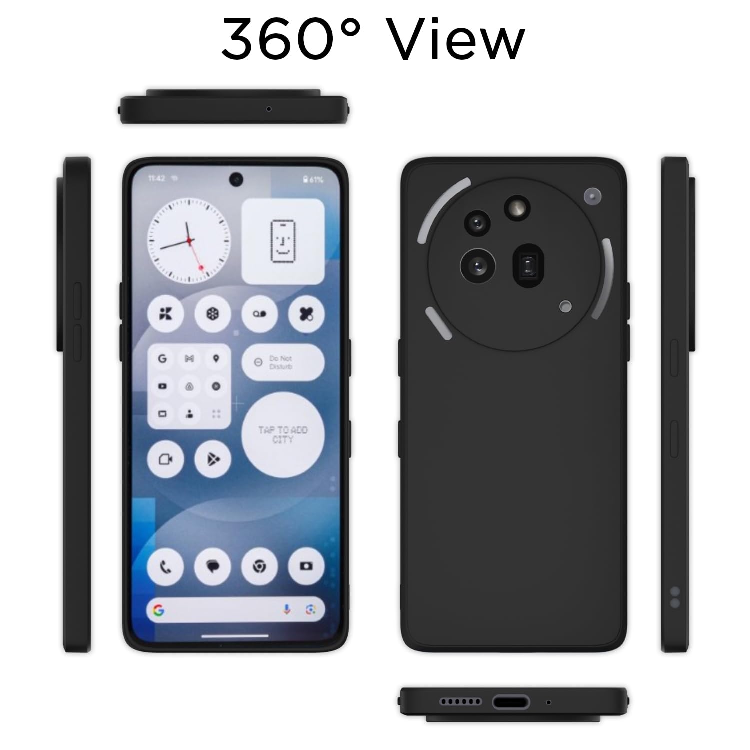 Pikkme black Matte mobile back cover for Nothing Phone 3A Pro – photo 4