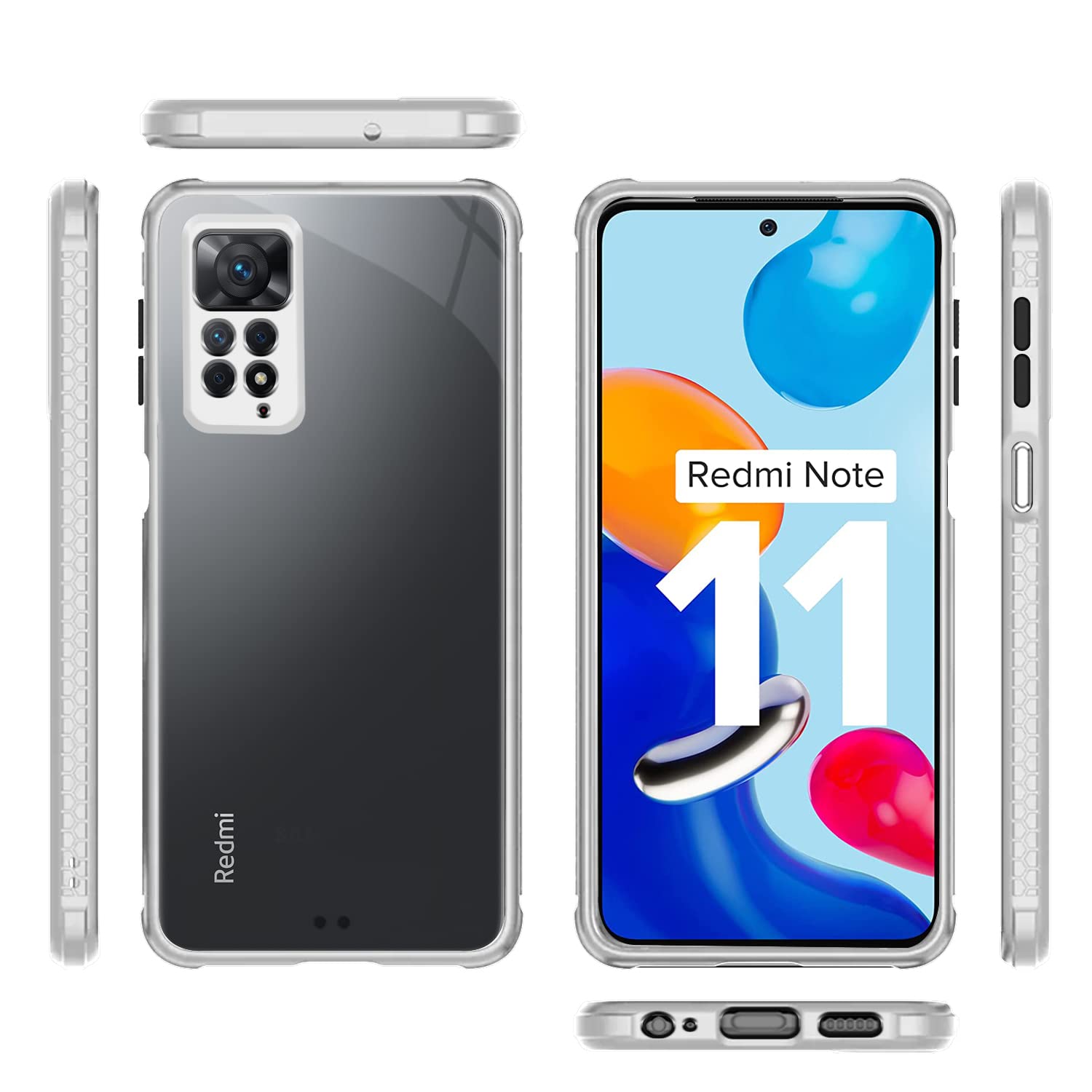 Redmi Note 11/Note 11s Clear mobile back cover in white by Pikkme – photo 3