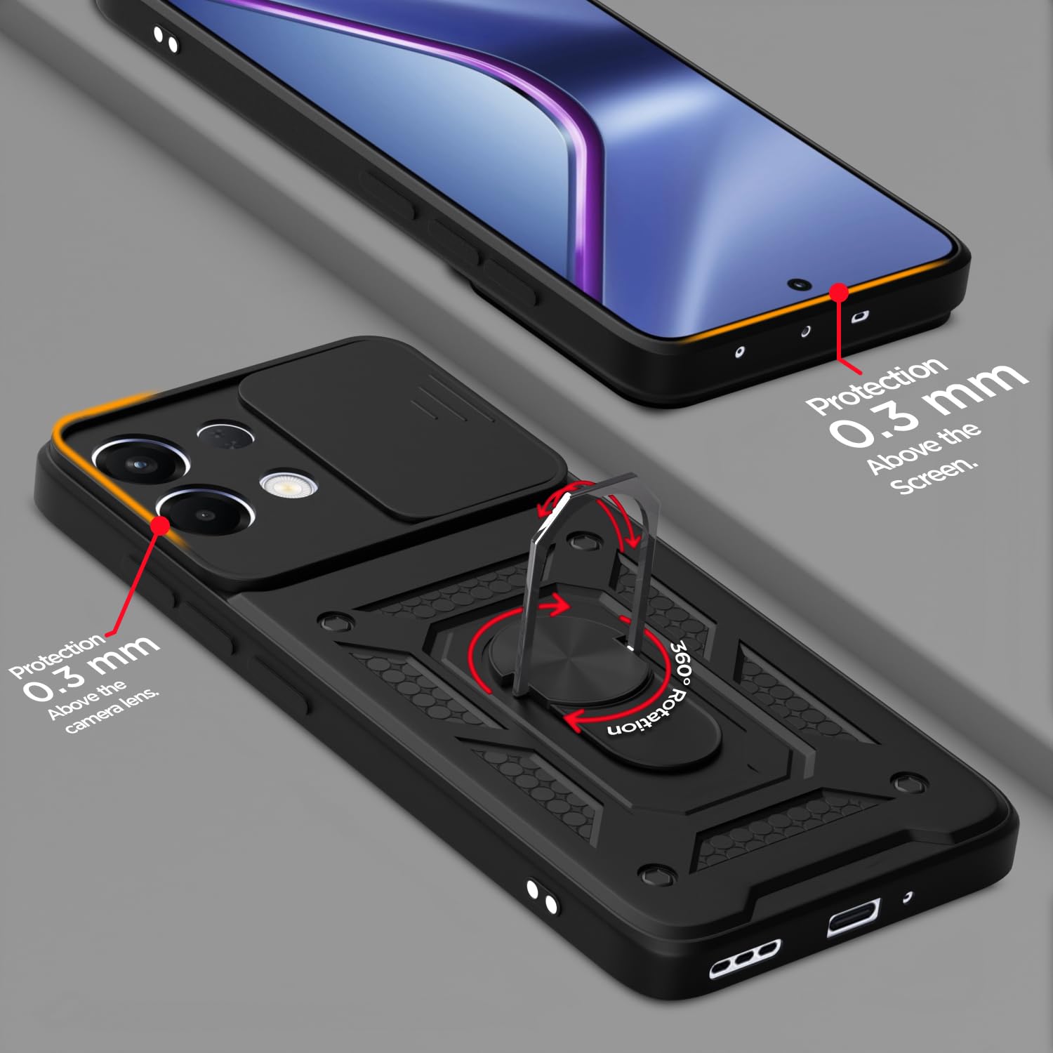 Black D10 Camera Shield mobile back cover for Oppo K13 5G/360 – Pikkme – photo 4