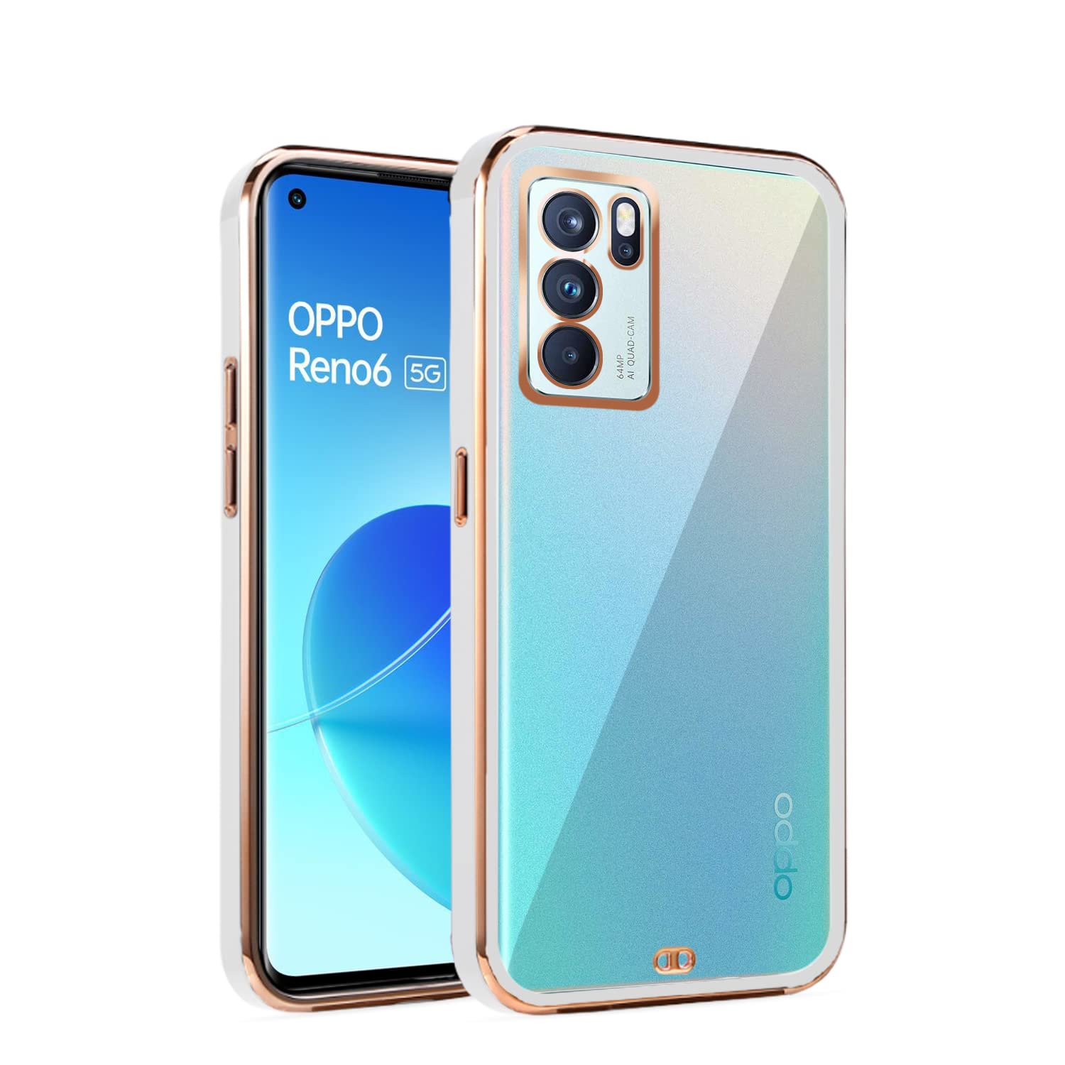 Pikkme Reno 6 5G Chrome white mobile cover