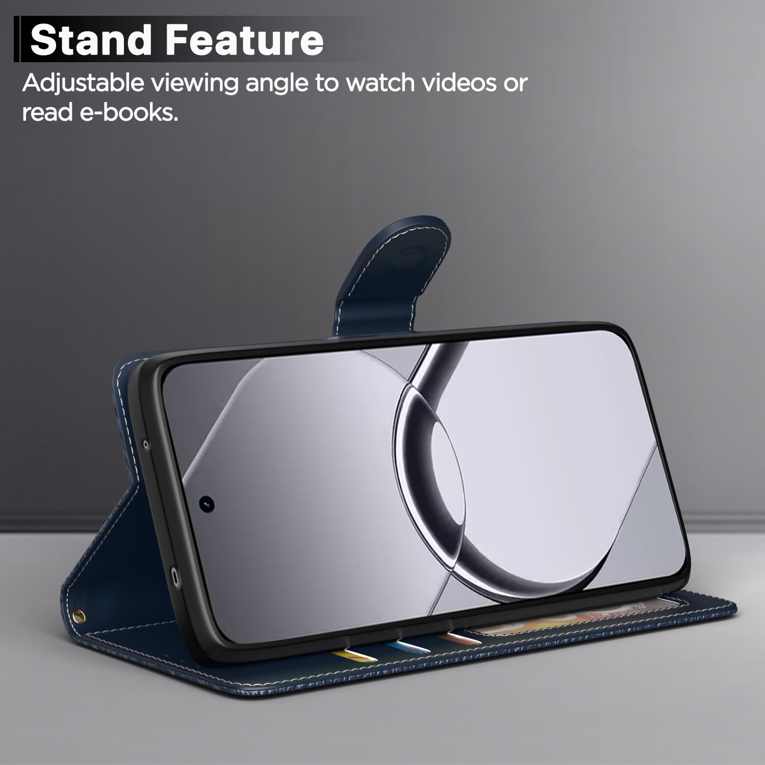 Realme 16 5G Wallet mobile flip cover in blue by Pikkme – photo 3