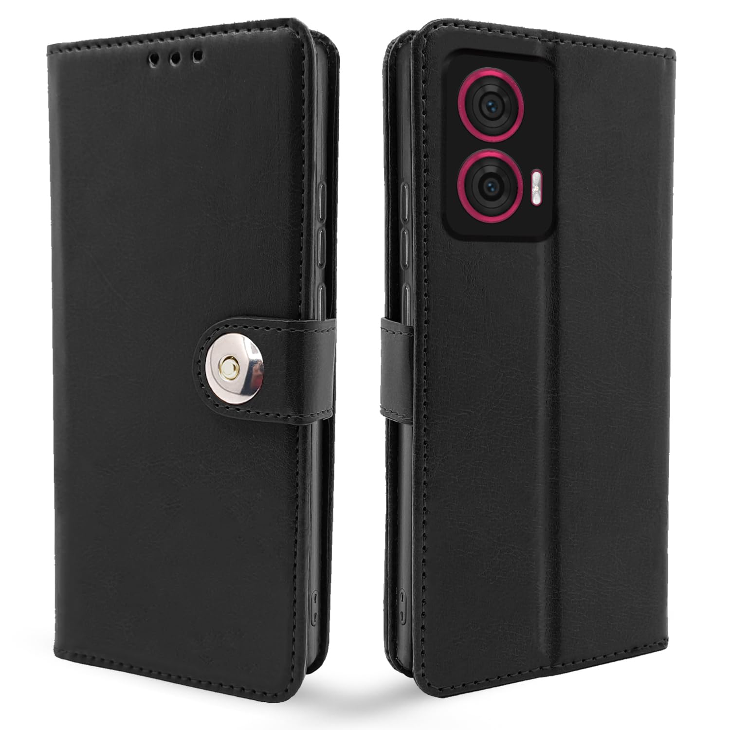 Pikkme Moto Edge 50 Fusion/G96 5G Button black flip cover