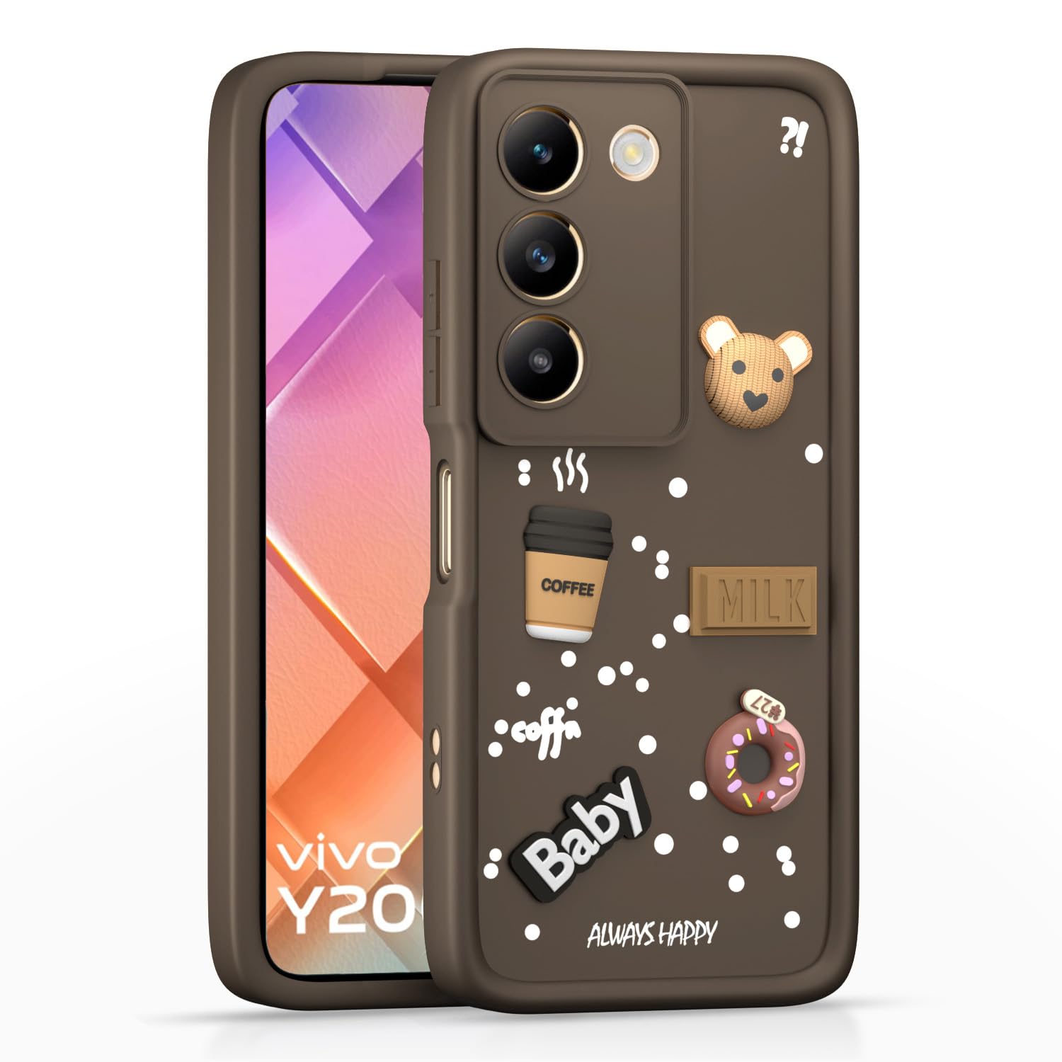 Vivo Y200e/T3 5G back cover in brown by Pikkme