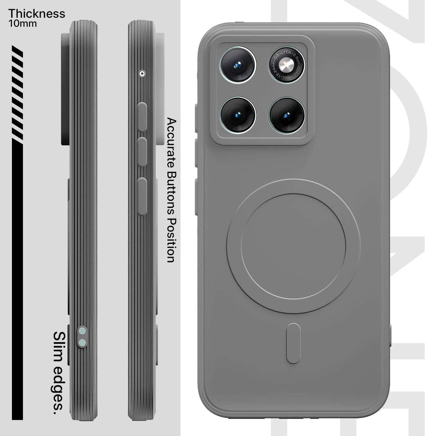 Moto Edge 70 Fusion 5G mobile cover in grey by Pikkme – photo 3
