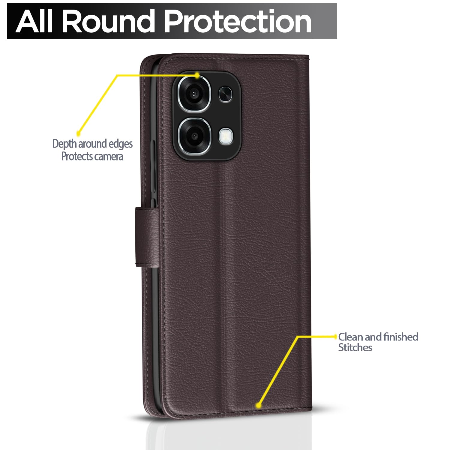 Oppo F31/F33 5G wallet flip cover in coffee by Pikkme – photo 4