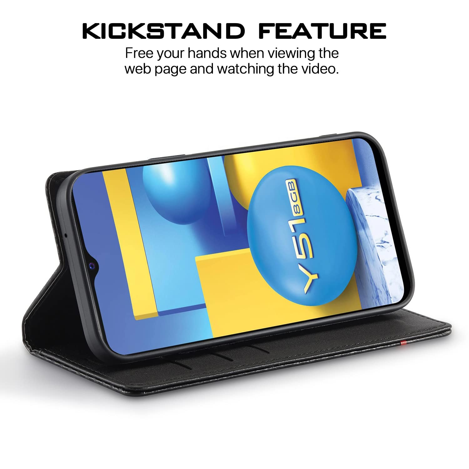 Vivo Y51 Wallet wallet flip cover in black by Pikkme – photo 5