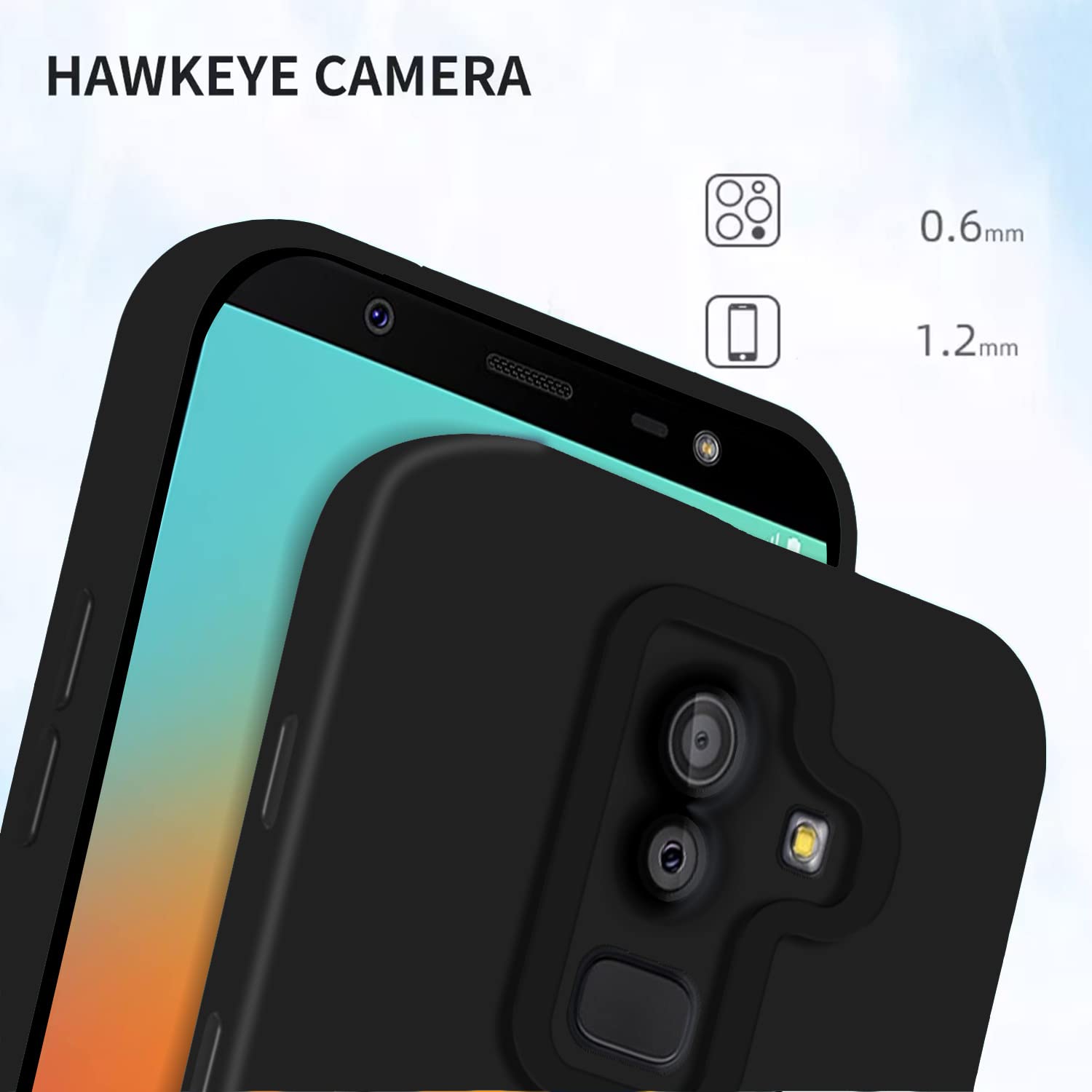 Pikkme Samsung Galaxy J8  Liquid Silicone Cover (Black)