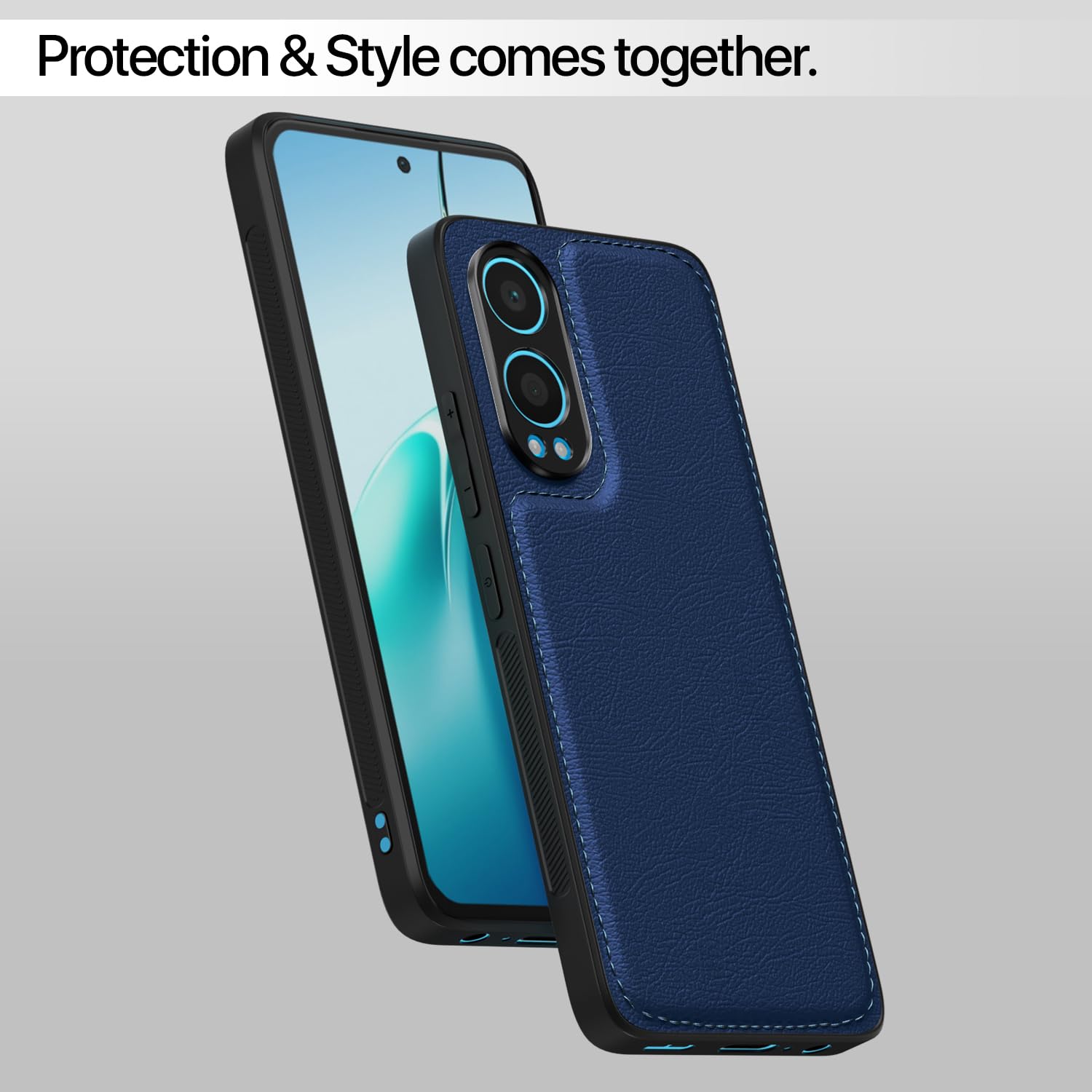 Pikkme blue Leather back cover for OnePlus Nord CE 4 Lite 5G – photo 6