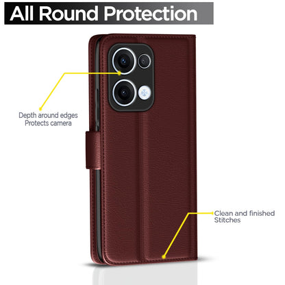 Pikkme brown Wallet mobile flip cover for Oppo Reno 13 5G – photo 4