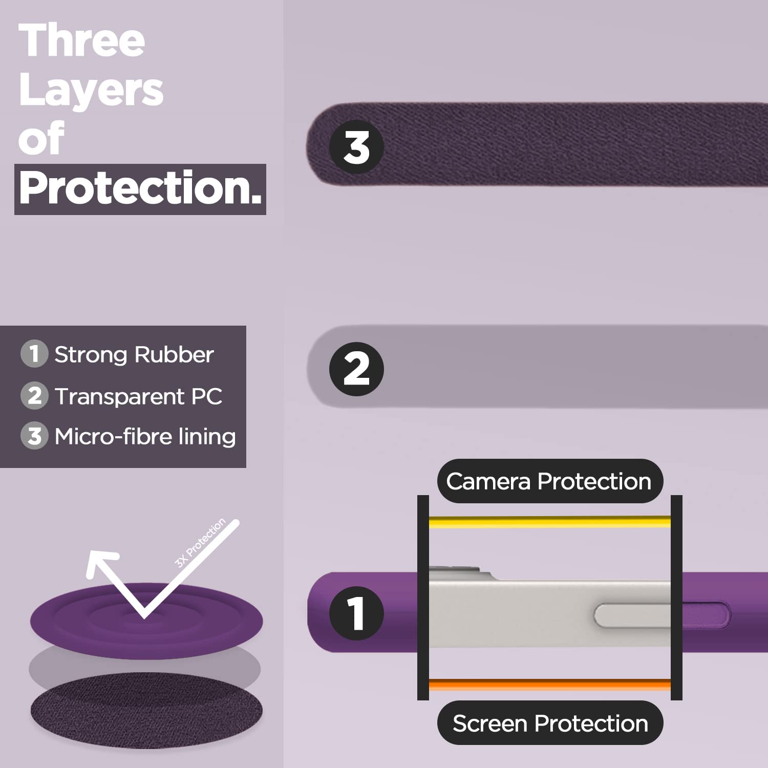 Pikkme iPhone 12/12 Pro Super Soft Silicone Back Cover (Dark Purple)