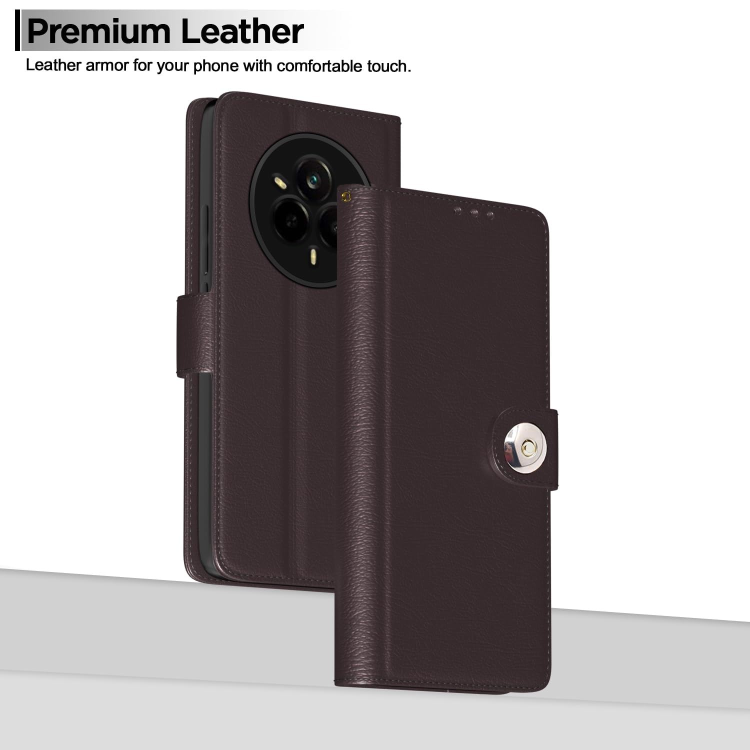 Realme 14 Pro 5G mobile flip cover in coffee by Pikkme – photo 2