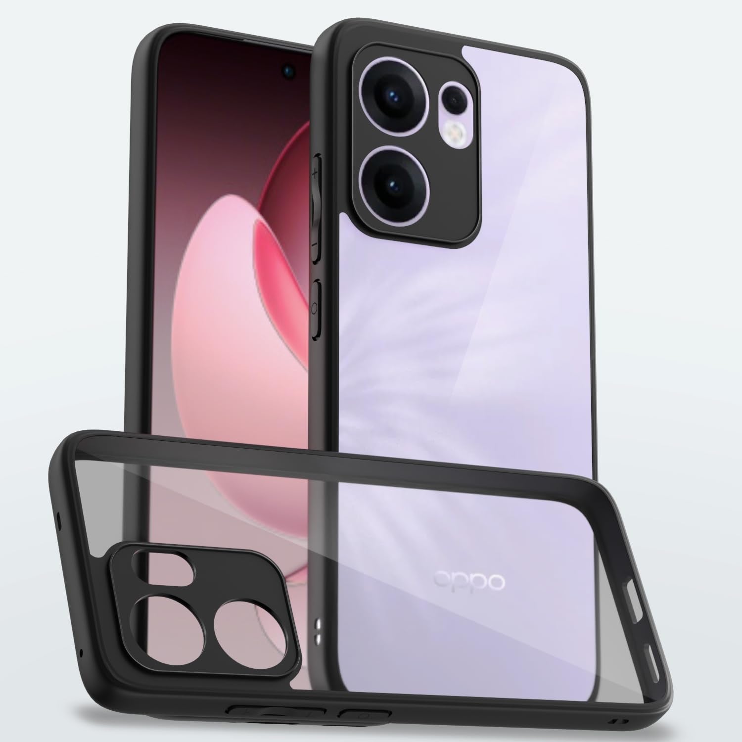 Pikkme black mobile cover for Reno 13F 5G