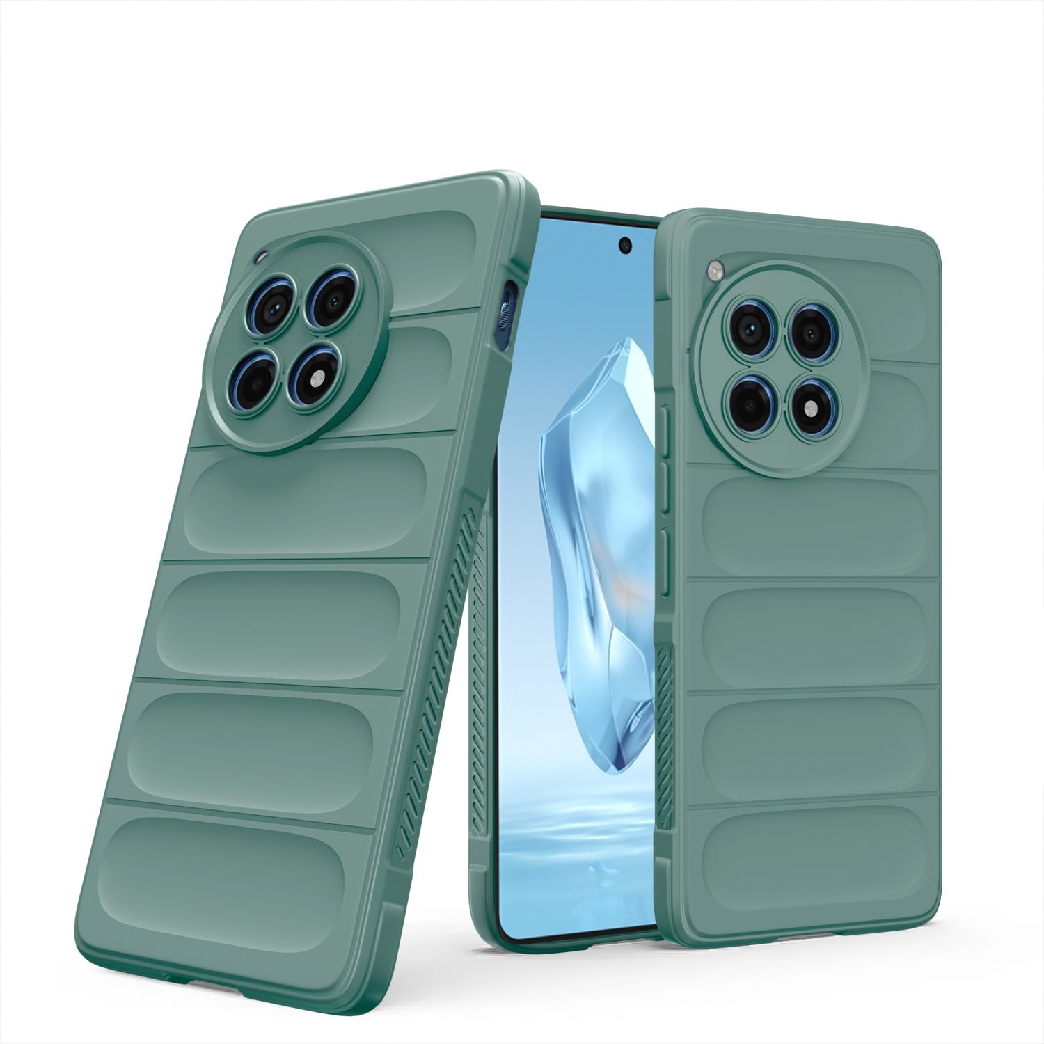 OnePlus 12R 5G Liquid Silicone mobile cover in green by Pikkme