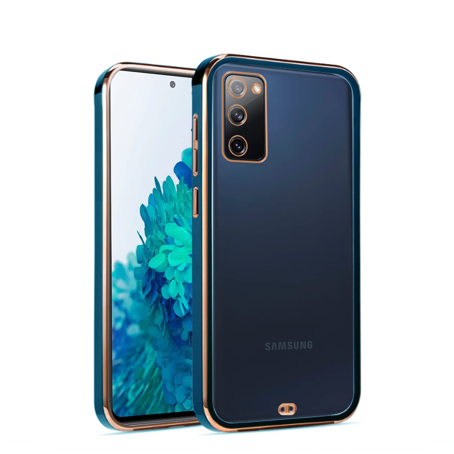 Samsung S20 FE Chrome back cover in blue by Pikkme