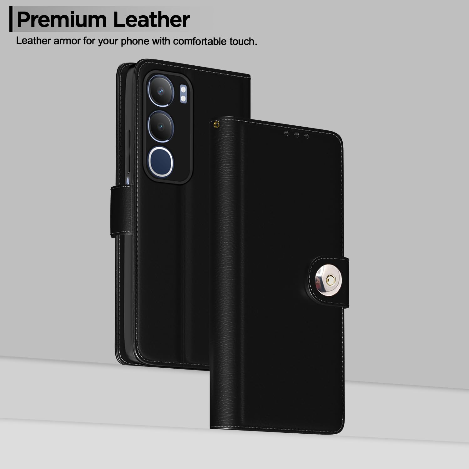 Pikkme Vivo Y19s Button black flip case – photo 2